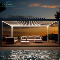 Système de pergola le plus avancé avec toit à lames orientables et rétractables, pour jardin extérieur, gazebo, véranda en aluminium, pavillon
