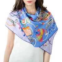 Luxe 100% Zijden Sjaal Print Sjaals Square Foulard De Soie Voor Vrouwen