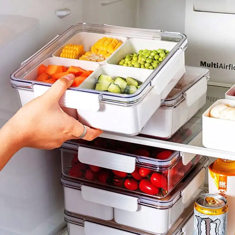 المنزلية الثلاجة الفريزر صناديق الثلاجة المنظم تكويم حاويات تخزين الطعام الثلاجة صندوق بأدراج مجموعة