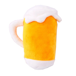 Eco-Friendly <b>Dog</b> Toy Beer <b>Mug</b> & Bottle Shaped Squeaky Plush Stuffed Toy-Polyester Material Indoor Use Birthday Gift - Product Image 6