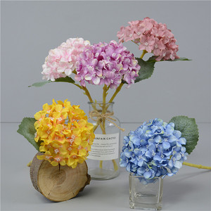 Hydrangea artificielle à tige unique, petite fleur en soie pour mariage, décoration intérieure, accessoires de photographie en extérieur - Product Image 1