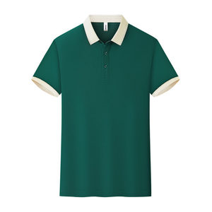 เสื้อโปโลสั่งทำพิเศษ แขนสั้น สีพื้น แต่งขอบตัดกัน โพลีเอสเตอร์ ชุดยูนิฟอร์มทำงาน ใส่ได้ทุกวัน - Product Image 3