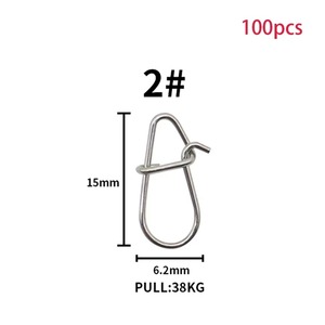 Bầu Loại thép không gỉ móc nhanh clip khóa Snap nối 100 cái/túi xoay & Snaps cho an toàn cho câu cá giải quyết công cụ - Product Image 5
