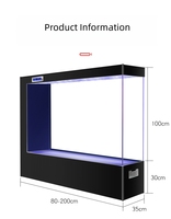 Bassin à poissons avec pompes à eau 2026, aquarium rectangulaire en verre ultra-blanc avec cloison, sans changement d'eau, aquarium de luxe