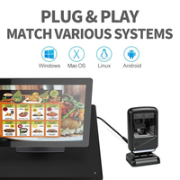 Escáner de Código de Barras de Escritorio YUANAIDC 1D 2D QR, Lector Omnidireccional USB con Cable, Manos Libres, para Punto de Venta de Supermercado
