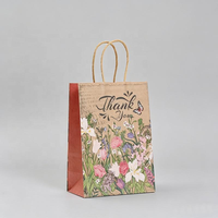 Sac en papier kraft biodégradable jetable imprimé sur mesure avec poignée torsadée pour l'emballage d'articles