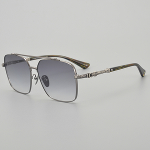CH8078 Lunettes de soleil carrées en titane de haute qualité pour hommes Large Outdoor Designer Brand Gradient Color Shades Ultra-Light Logo Lens - Product Image 1