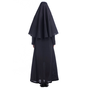 Disfraz de Monja Tradicional para Mujer Adulta, Túnica Negra, Ropa Religiosa Católica, Disfraz de Sacerdote, Hermana, Cosplay, Vestido de Fiesta - Product Image 3