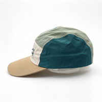 Topi 5 Panel Warna Kombinasi Kustom, Bahan Nylon Ringan Cepat Kering, Cocok untuk Camping dan Aktivitas Luar Ruangan, Dilengkapi Logo Patch Tenun, dan Tali Pengikat yang Dapat Disesuaikan