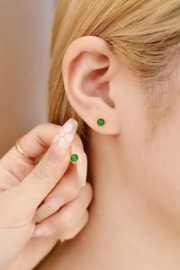 Pendientes de Oro Original de 18K Xinfly con Jadeíta Natural en Forma de Calabaza - Product Image 4