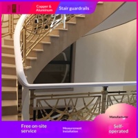 Rampe d'escalier de villa haut de gamme personnalisée, motif floral sculpté, fonction rotative, marque Tong Yu Jia, modèle TYJ1003