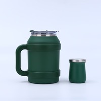 Grande capacité 50oz 6oz Yerba Mate Vacuum Thermos Cup Travel Water Bottle and Tea Gourd Cup Set Kit for Business Gifts