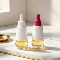 Flacon en verre de luxe de 30 ml avec bouchon - Emballage professionnel pour sérum capillaire, flacon compte-gouttes pour soins de la peau