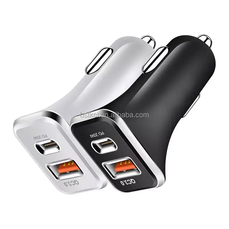 Itens de carregamento para carros pd qc3.0, carregador de carro duplo pd usb-c 20w, mini 38w, chip inteligente pd, carregamento rápido