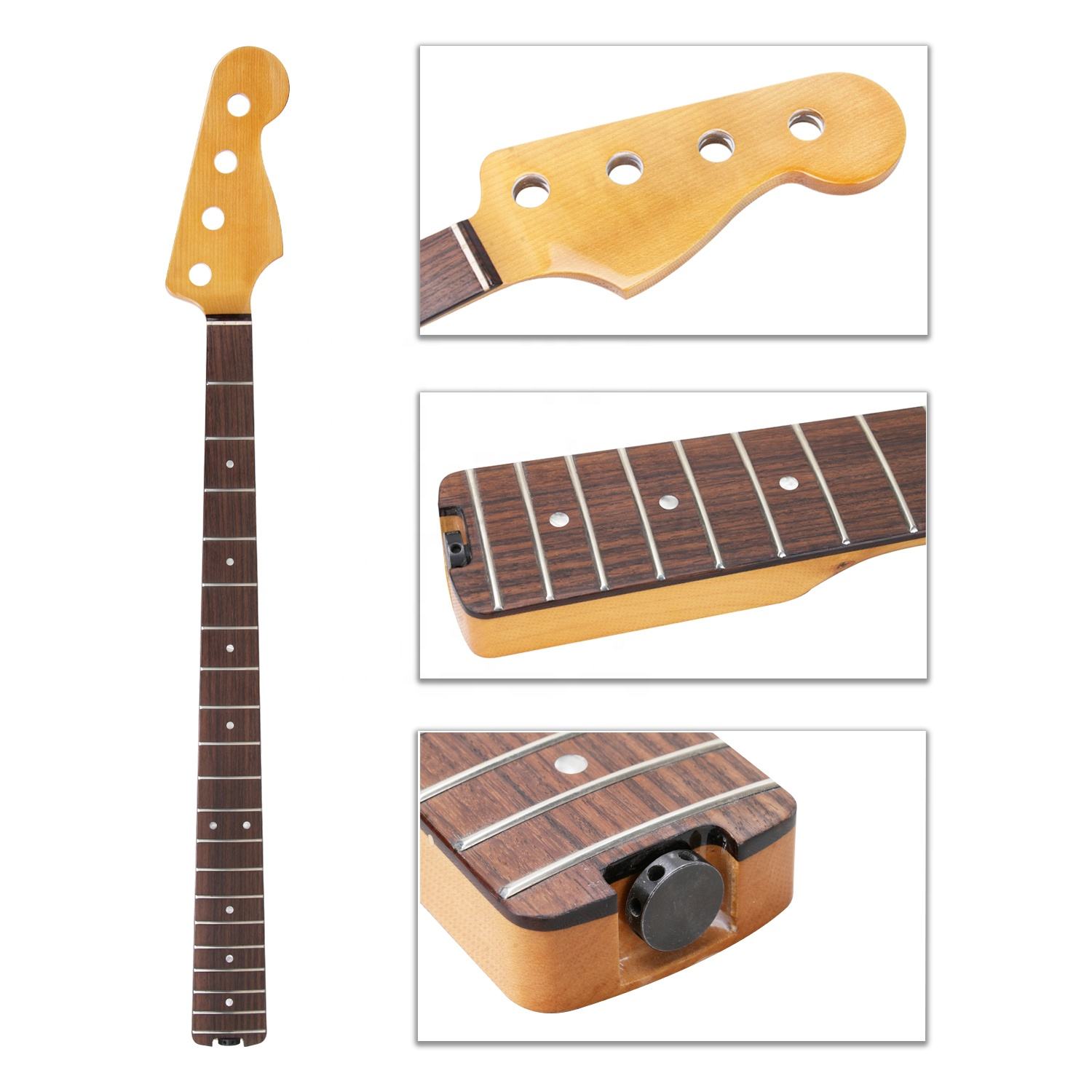 4弦20フレットエレクトリックベースギターネック ローズウッド指板