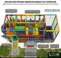 Remorque de terrain de jeu mobile intérieur personnalisée avec trampoline, piscine à balles et toboggan en spirale - Centre de jeux souple portable pour la location événementielle