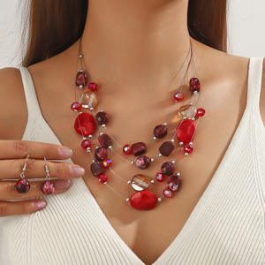 طقم مجوهرات فريد من نوعه على الطراز البوليوودي مطلي بالفضة، أنيق للعرائس، مرصع بالأحجار الكريمة، بلونين مختلطين، يشمل قلادة وأقراط للحفلات والأعراس - Product Image 6