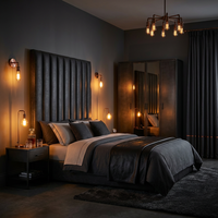 Meubles de chambre d'hôtel minimalistes, directement de l'usine, ensemble de meubles de chambre d'hôtel/appartement en bois, projet 5 étoiles