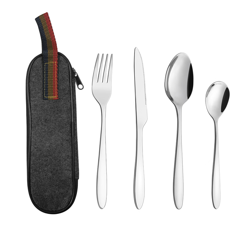 4-piece set with black cloth bag