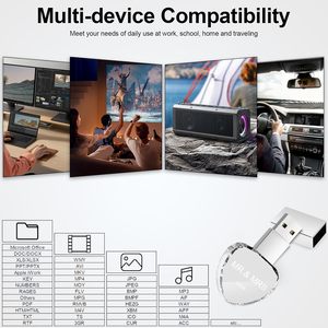 Logotipo personalizado, regalo de boda, unidad flash USB en forma de corazón, Unidad de pulgar de cristal, resistente al agua, USB 2,0, Unidad de salto portátil - Product Image 3