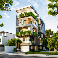 Villa en acier moderne à installation rapide, maisons préfabriquées modulaires, construction en acier léger pour villas et hôtels