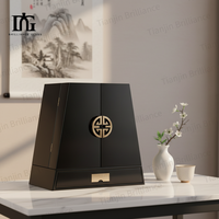 Boîte d'emballage de vin de luxe exclusive, matériau écologique avec ouverture à double porte magnétique