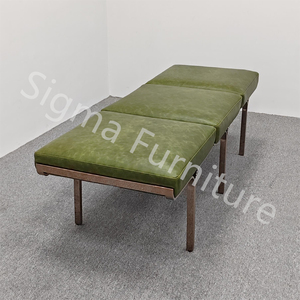 Sigma Stainless Steel Base Ottoman Bench Custom Material Living Room Bedroom <strong>Bed</strong> <strong>End</strong> Upholstered Benches - Product Image 1