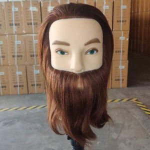 <span class=keywords><strong>100</strong></span>% têtes d'entraînement de coiffure de <span class=keywords><strong>cheveux</strong></span> humains naturels tête de Mannequin masculin avec barbe, tête de poupée modèle de barbe pour hommes - Product Image 3