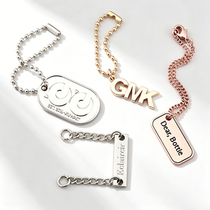 Accesorios de Cadena Metálica de Lujo para Ropa y Bolsos, Etiqueta Metálica para el Cuello con Logotipo de Letra Exclusivo, Adornada con Aleación de Alta Calidad - Product Image 2