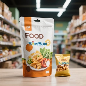 Custom Printing Plastic Food Packaging <b>Bag</b> <b>Zip</b> Lock Stand up Pouch <b>Bag</b> With Window for Banana Peanut Butter - Product Image 1