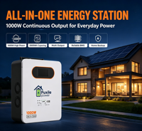 Station d'alimentation portable tout-en-un 2000Wh avec batterie LiFePO4, générateur solaire 1000W continu, 2000W de crête, compatible avec la charge PV AC