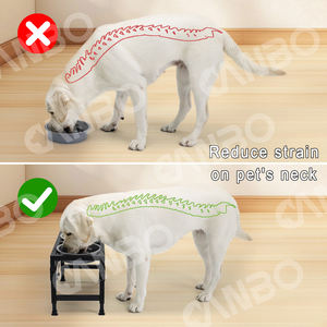 CanboPet mangkuk anjing Stainless Steel, Tempat makan anjing 2-In-1 <span class=keywords><strong>3</strong></span> tinggi dapat disesuaikan - Product Image 6