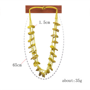 Bohemia Multi-layer short Buttons wood coin charm necklace Beaded Coconut shell necklace beach <strong>jewelry</strong> - Product Image 6