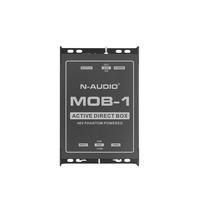 N-Audio MOB-1 Isolateur Audio 2 Canaux Boîtier DI Direct en Métal Durable Transmission de Signal Audio Net Signal Équilibré pour Guitares