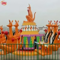 Manège Kangourou sur Sol, Diamètre 9m, avec Fonction de Saut et de Rotation, Idéal pour Aires de Jeux Extérieures et Événements de Fêtes Foraines Mobiles
