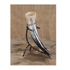 Uffalo-cuerno de beber con soporte de hierro, cuerno de beber de búfalo decorativo para el hogar a precio barato - Product Image 6