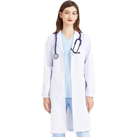 Bata de Laboratorio para Mujer y Hombre, para Científicos, Doctores, Estudiantes, Día de las Profesiones, Cosplay, Disfraz DIY, Bata de Laboratorio de Manga Larga para Veterinarios y Dentistas