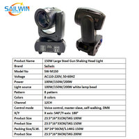 SAILWIN Mini Lyre de Scène à Faisceau 150W LED, Tête Mobile pour DJ, Boîte de Nuit, Disco, Spot Moving Head