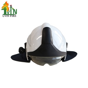 Casco de bombero de color blanco, marca LVIN FIRE, modelo <span class=keywords><strong>Gallet</strong></span> F1XF, aprobado por MED, casco para extinción de incendios. - Product Image 3
