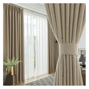 Innermor-cortinas de imitación de lino para sala de estar, elegantes y nórdicas, lisas, para dormitorio y ventana de cocina, listas para usar