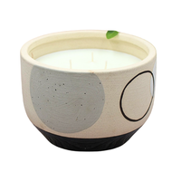 Bougie en céramique en terre cuite, pot Duke décoratif texturé, mélange de cire de palme parfumée, décoration personnalisée pour la maison, forme ovale, Nouvel An, mariage