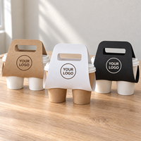 Porte-gobelets jetables personnalisés biodégradables et écologiques en carton kraft blanc pour café, thé au lait et boissons à emporter