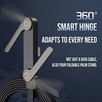 Kabel Charger Cepat Multi 240W Kustom Pabrik, Dudukan Lipat Putar 360 Derajat 90 °   Kabel Kepang Sudut Siku yang Hemat Biaya dan Tahan Lama