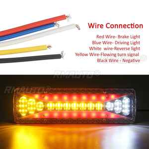 2 Piezas de Luces Traseras LED de 12V 24V para Camión, Remolque, Luces de Freno Traseras, Luces de Giro Dinámicas, Lámpara de Señalización para Camión, Tractor, Autobús, Caravanas - Product Image 5