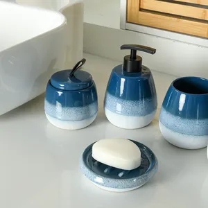Aspire Ensemble de salle de bain en céramique 3 pièces personnalisé pour salle de bain Lotion toilette Brosse Set rince-bouche tasse