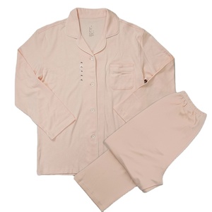 Wholesale Custom 100% Organic Cotton <b>Lounge</b> Wear Women Pajamas, <b>Two</b> <b>Piece</b> Long Sleeves Soft Women Pajamas <b>Set</b> - Product Image 1