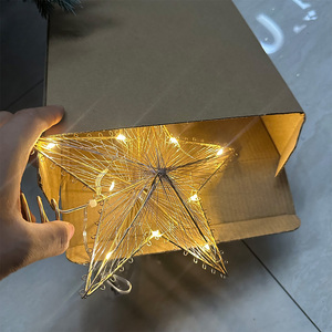 Nuovo arrivo Topper albero di natale illuminato stella Tree Topper con LED rotante stella proiettore luce 3D Glitter stella - Product Image 6