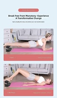 Appareil d'entraînement abdominal avec bandes de résistance et ventouses de maintien des pieds pour l'entraînement de base à domicile des femmes (acier)