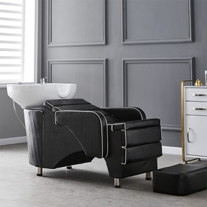 Cama de lavado de cabello para peluquería con cabezal de ducha, tipo sillón y semi-reclinable para masajes - Product Image 5