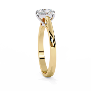 Bague de fiançailles pour femme en or massif 18 carats avec diamant de laboratoire taille brillant, certifiée IGI, plaqué rhodium, luxe, couleur D, VBR - Product Image 5
